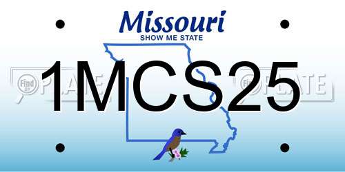 1MCS25 Missouri License Plate