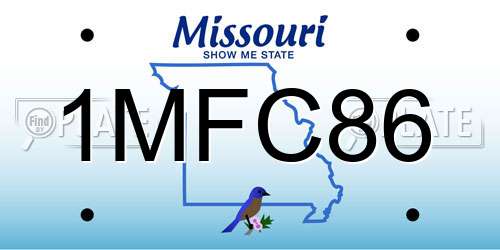 1MFC86 Missouri License Plate