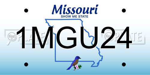 1MGU24 Missouri License Plate