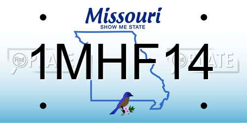 1MHF14 Missouri License Plate