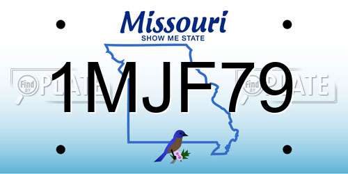 1MJF79 Missouri License Plate