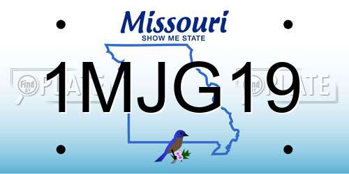 1MJG19 Missouri License Plate