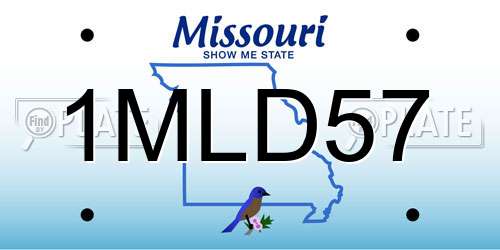 1MLD57 Missouri License Plate