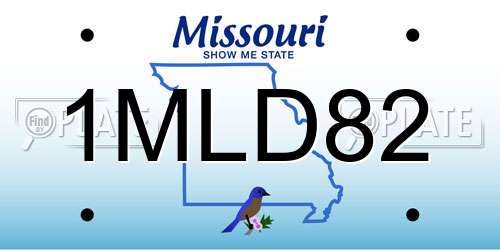 1MLD82 Missouri License Plate