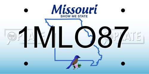 1MLO87 Missouri License Plate