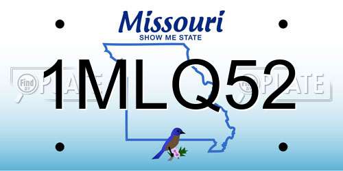 1MLQ52 Missouri License Plate