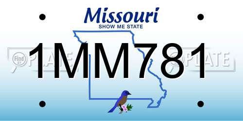 1MM781 Missouri License Plate