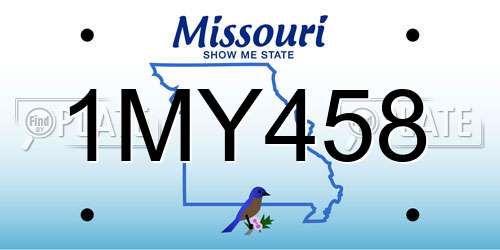 1MY458 Missouri License Plate