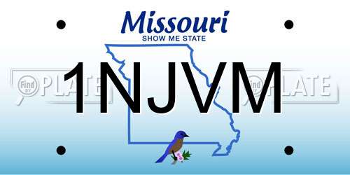 1NJVM Missouri License Plate