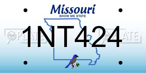1NT424 Missouri License Plate