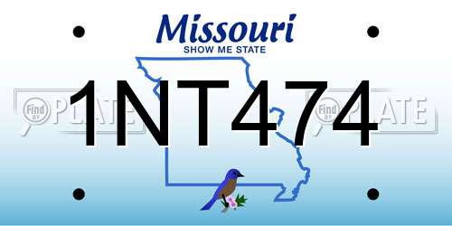 1NT474 Missouri License Plate