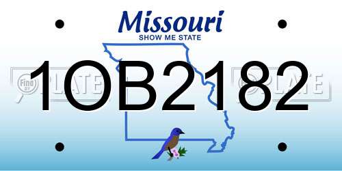 1OB2182 Missouri License Plate