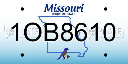 1OB8610 Missouri License Plate
