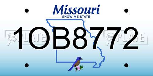1OB8772 Missouri License Plate
