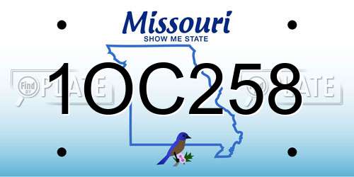 1OC258 Missouri License Plate