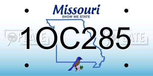 1OC285 Missouri License Plate
