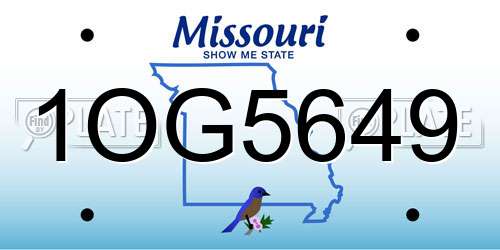 1OG5649 Missouri License Plate