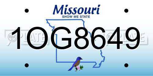 1OG8649 Missouri License Plate
