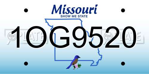 1OG9520 Missouri License Plate