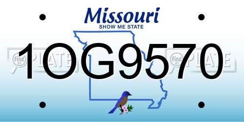1OG9570 Missouri License Plate