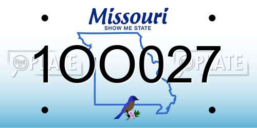 1OO027 Missouri License Plate