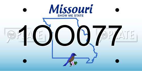 1OO077 Missouri License Plate