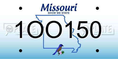 1OO150 Missouri License Plate