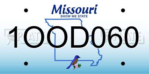 1OOD060 Missouri License Plate