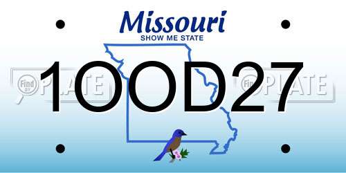 1OOD27 Missouri License Plate