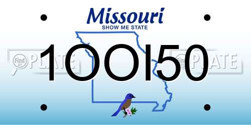 1OOI50 Missouri License Plate