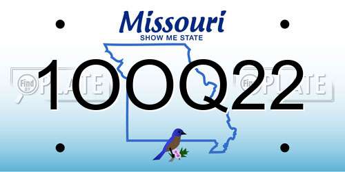 1OOQ22 Missouri License Plate
