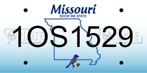 1OS1529 Missouri License Plate