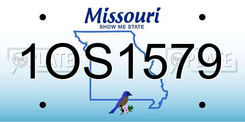 1OS1579 Missouri License Plate