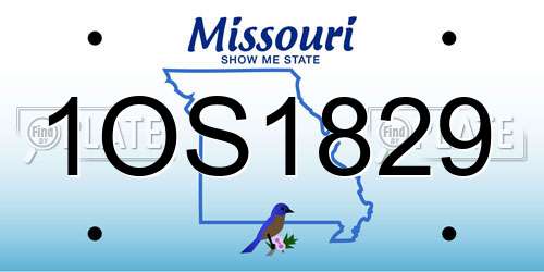 1OS1829 Missouri License Plate