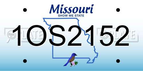 1OS2152 Missouri License Plate