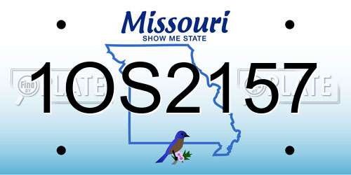1OS2157 Missouri License Plate