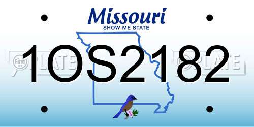 1OS2182 Missouri License Plate