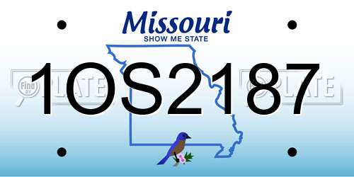 1OS2187 Missouri License Plate