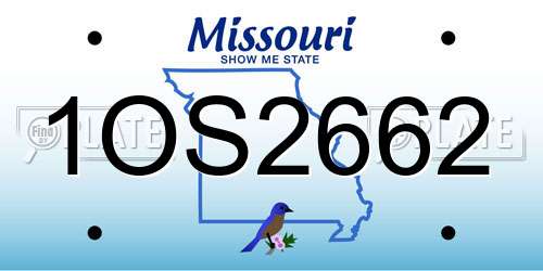 1OS2662 Missouri License Plate