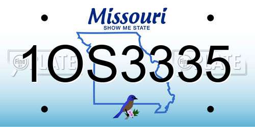 1OS3335 Missouri License Plate