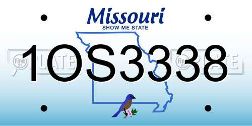 1OS3338 Missouri License Plate