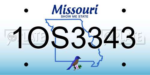 1OS3343 Missouri License Plate