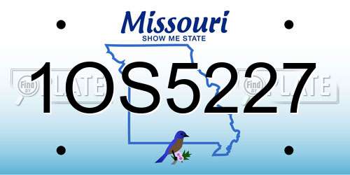 1OS5227 Missouri License Plate