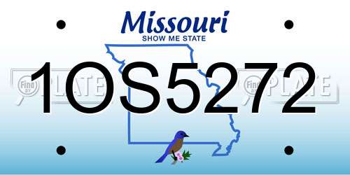 1OS5272 Missouri License Plate