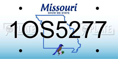 1OS5277 Missouri License Plate