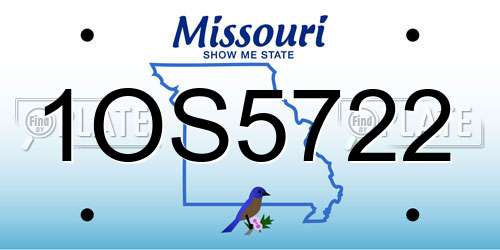 1OS5722 Missouri License Plate