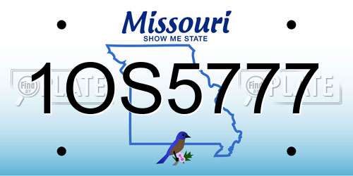 1OS5777 Missouri License Plate