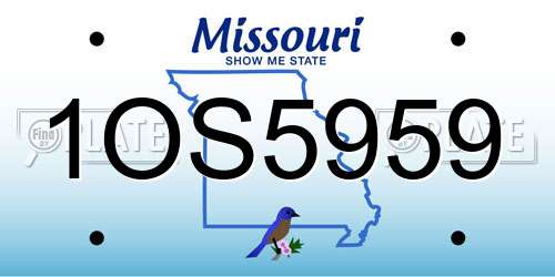 1OS5959 Missouri License Plate