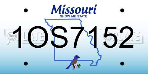 1OS7152 Missouri License Plate