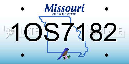 1OS7182 Missouri License Plate